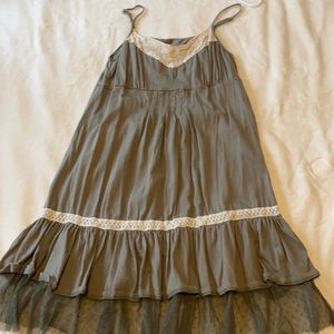 Army green spaghetti strap dress